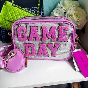 Betsey Johnson Pink Clear Crossbody Bag
